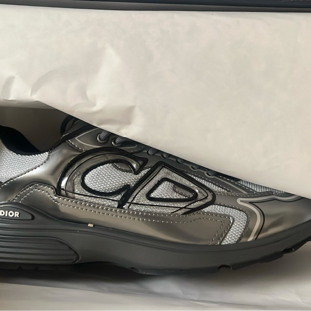 Dior Men's Metallic Silver Sneakers